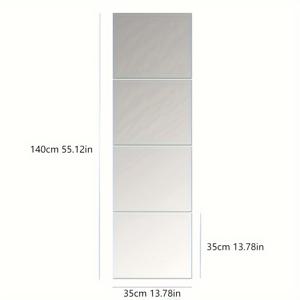 TEMU 4개입 3D 사각 아크릴 거울 벽 스티커, 1mm 두께 - 깨지지 않고 제거 가능한 자체 접착 장식, 침실, 거실, 사무실, 주방, 욕실, 현관, 댄스 스튜디오, 체육관용 - 세탁 가능, 설치 용이, 35x35cm, 거울 벽 장식