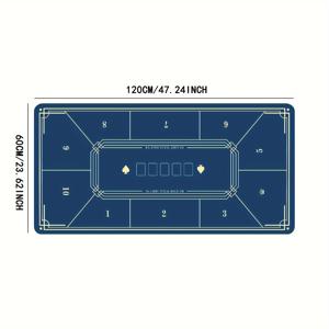 TEMU 대형 포커 테이블 매트, 10인용, 미끄럼 방지 내구성 고무, 가장자리 스티칭, 게임, 체스, 카드 게임용 | 완벽한 파티 용품 및 생일 선물 | 표준 덱 카드 게임 액세서리 | 성인 사용 | 돈 게임 유형