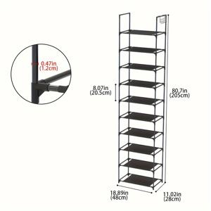 TEMU 10/8단 메탈 신발장 정리대 - 좁고 쌓을 수 있는, 대용량, 다기능 수납, 옷장 및 현관용, 튼튼한 메탈 구조, 조립 필요, 신발, 부츠, 사무용품에 적합, 소매점 및 가정용