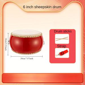 TEMU 전문 소가죽 타이코 드럼 세트 - 멀릿과 운반용 스트랩 포함 - 공연을 위한 정통 일본식 타악기 - 3/5/6인치 크기 제공