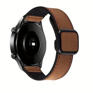 TEMU 삼성 시리즈 및 기타 모델용 - 22mm/20mm 실리콘 인조 가죽 자석 시계 밴드, Garmin, Xiaomi, Huawei 및 스마트 워치 호환 - 액티브 2, 3 및 기어 S2용