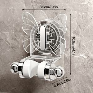 TEMU 1개의 나비 조절 가능 샤워 헤드 홀더, 벽걸이 스테인리스 스틸 욕실 캐디, 보관 및 정리에 필수적인 욕실 액세서리, 회색/은색|샤워기거치대