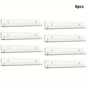 TEMU 투명 아크릴 벽 선반 2/4/6/8 개, 수집 디스플레이 랙, 사진 앨범 아트 보관 랙, 욕실 침실 주방에 적합한 벽 장식 랙, 쉽게 설치할 수 있음