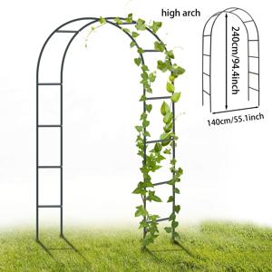 TEMU 메탈 가든 아치, 블랙 아치 격자 덩굴 식물을 위한 야외 장미 덩굴 꽃 지지대, 가정 및 정원 장식이 있는 견고한 스탠드 정원용