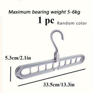 TEMU 1pc 공간 절약형 플라스틱 옷걸이, 9개의 구멍이 있는 다기능 접이식 정리함, 셔츠, 바지, 가방용, 가벼운 기숙사 및 침실 보관 솔루션, 최대 로드 10LB