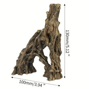 TEMU 수지 유목, 수족관용 나무 구멍, 1개 생선 탱크 장식, 인공 물고기 은신처 서식지, 파충류 은신처 장식 액세서리