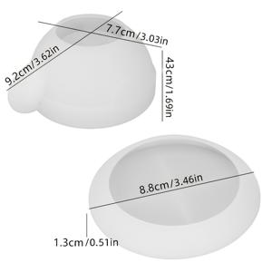 TEMU 2개 컵 디쉬 실리콘 몰드, DIY 석고 시멘트 하트 모양 캔들 컵 실리콘 레진 몰드