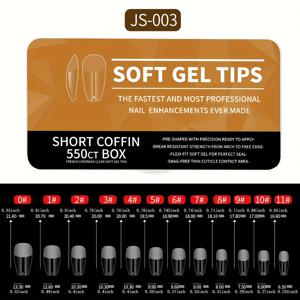 TEMU 550개/상자 소프트 젤 X 네일 팁, 반 매트 클리어 아크릴 네일 팁 사전 형성된 가짜 네일 팁 프레스 온 네일즈 네일 연장 매니큐어 도구 네일 아트를 위한|젤네일