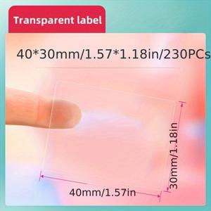 TEMU 마크라이프 투명 열 라벨, 둥근 자가 접착식 찢김 방지 표기 라벨 롤, P50 라벨 프린터와 호환, 가정 및 학교 사용 - 내유성 투명 라벨 용지