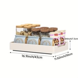 TEMU 【인기 선택】 1개 화이트 메탈 풀아웃 수납 선반 - 부드러운 글라이드, 드릴 없는 설치, 공간 절약 싱글 티어 정리함, 쉽게 청소 가능, 가벼운 디자인으로 주방 및 욕실 캐비닛에 완벽