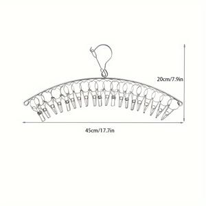 TEMU 20-클립 스테인리스 스틸 옷걸이, 공간 절약 금속 모자 랙 양말, , 속옷, 장갑 건조용 - 내구성 및 내부식성, 가정 및 주방 보관 정리