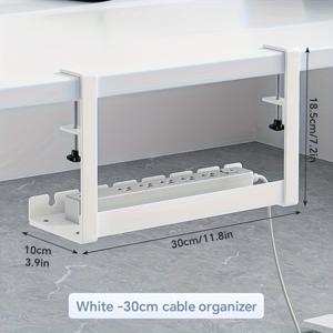 TEMU 1개의 책상 아래 케이블 관리 랙, 소켓 스트립 와이어 고정 보관함, 드릴링 불필요, 책상 케이블 정리, 가정, 사무실, 책상에 적합합니다.