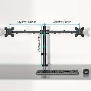 TEMU 조절 가능한 듀얼 모니터 스탠드 - 틸트 & 스위블 - 13-32인치 스크린 2개를 위한 아이언 데스크 마운트, 각각 최대 22파운드까지 지지, 360도 회전, 효율적인 케이블 관리 시스템