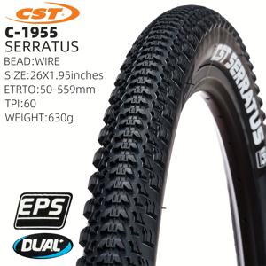 TEMU 26x1.95인치 CST Serratus XC MTB 자전거 타이어, 듀얼 밸브, 개선된 도로 및 성능을 위한 고무 오픈 숄더 트레드 - 택배 운전자에게 이상적