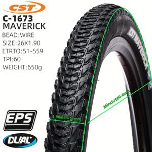 TEMU 1개 CST Maverick Lite CST-1673N 산악 자전거 타이어, 널링 트레드, 와이어 비드, XC MTB용 오픈 타이어, 고무 재질