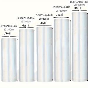 TEMU 5개 BPA 프리 진공 밀봉 롤 세트, 질감 있는 식품 보존 백, 펑크 방지, 재사용 가능, 전기 불필요, 5가지 크기(5
