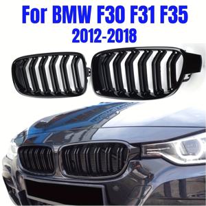 TEMU 1 쌍 광택 블랙 프론트 신장 그릴 레이싱 그릴 3 시리즈 F30 F31 F35 328i 2012-2018 자동차 스타일링