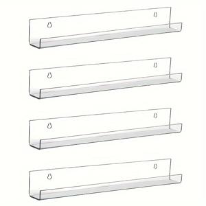 TEMU 2/4/6/8개의 투명 아크릴 레코드 선반, 벽걸이 아크릴 앨범 레코드 홀더, 사무실이나 집용 아크릴 책장, 네일 폴리시, 향수, 잡지, 소형 소장품을 위한 벽걸이 수납 선반