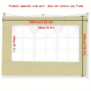 TEMU 옥스포드 천 텐트 측벽 창문 포함 - 10피트 캐노피, 야외 캠핑 및 피크닉 팝업 셰이드 텐트에 맞는 범용, 최대 122파운드의 고인장 강도, 1팩 액세서리