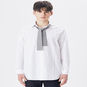 [드퐁] WHITE CLASSIC PIN TUCK DETAILING SHIRT