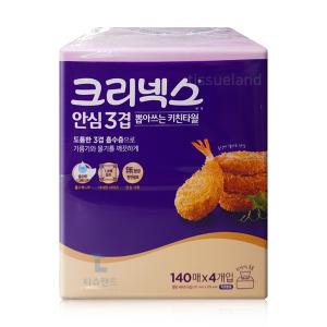 크리넥스 뽑아쓰는 키친타올 140매 4개입x1개 안심3겹