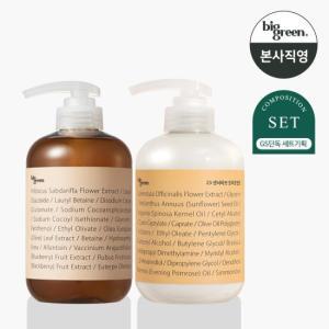 빅그린 비건샴푸 히비스커스 500ml+23 트리트먼트 500ml 세트