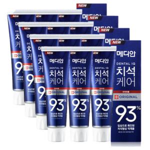 메디안 치석케어 93% 치약 오리지널 120g 12개