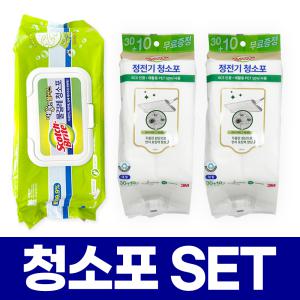 3M 물걸레 청소포 1개 + 정전기 청소포 2개 (대형)