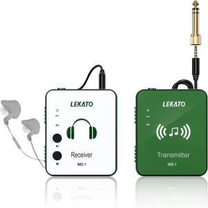 LEKATO 무선 이어폰 모니터 시스템 2.4Ghz IEM 송신기 수신기 자동 스튜디오 라이브 (MS-1G)