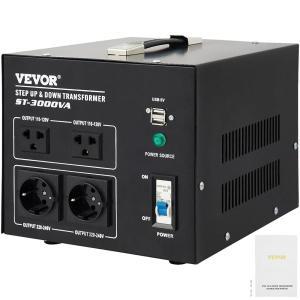 VEVOR 전압 컨버터 변압기 3000W 240V 110V 견고함 스텝 업 다운 미국에서 영국 전력 변환기 미국 2개 1개