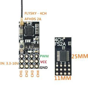 송수신기 Flysky-FS2A 4CH AFHDS 미니 수신기 PWM 출력 Fpv 드론 쿼드콥터용 I6 원격 컨트롤러와 호환 가능