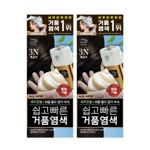 미쟝센 올뉴 쉽고빠른거품 염색약 3N흑갈색, 80g, 2개