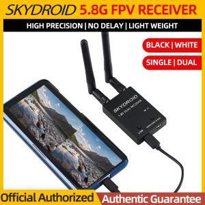 SKYDROID 듀얼 리시버 이중  안테나 OTG 스마트폰 5.8Ghz 150CH FPV UVC 5.8G 안드로이드 폰 RC 드론 부품