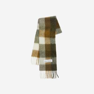 [정품] 아크네 스튜디오 모헤어 체크 스카프 토프 그린 블랙 Mohair Check Scarf Taupe Green Black468777