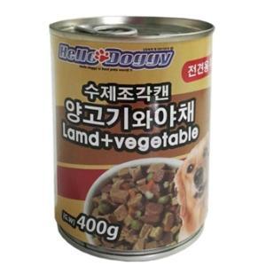 헬로도기 강아지 사료 애견 간식 양고기야채 400g 6캔