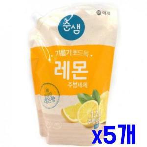 [기타]상큼한 주방세제 리필 레몬1.2kg x 5개