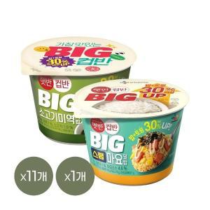 [CJ제일제당][1등 컵밥] 햇반 컵반 BIG 소고기 미역국밥 311g x11개+스팸마요덮밥 307g x1개