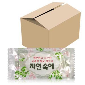 자연속에 업소용물티슈64g 그린 x1박스 400p 물수건 낱개 물티슈 식당 일회용 고급 개별포장 리필