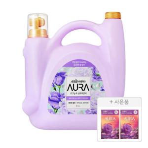 아우라 초고농축 섬유유연제 화이트릴리, 5.5L, 1개 + 증정(생화캡슐 리필 자스민머스크, 680ml, 2개)