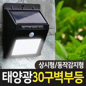 태양광 30구 감지벽부등 센서등 벽부등 현관등 야외조명 태양열 LED 야외등 계단등 센서감지등