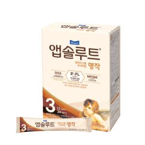 [매일유업] 앱솔루트 명작 2FL 분유 스틱 분유 3단계, 14g 20개, 12~24개월