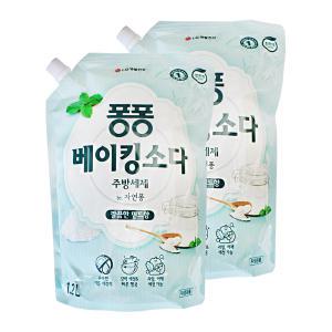 엘지 퐁퐁 주방세제 베이킹소다 깔끔한 민트향 1200ml 2개 설거지