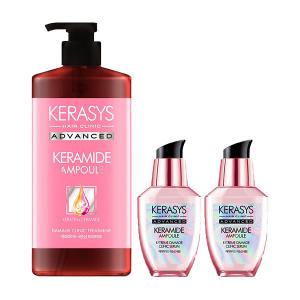 케라시스 어드밴스드 케라마이드 극손상 트리트먼트, 1L, 1개 + 세럼 70ml, 2개