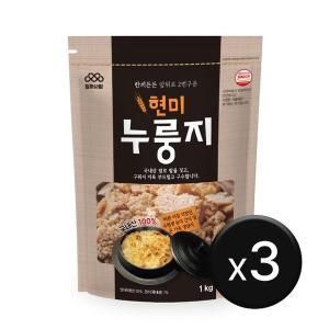 [기타][엄마사랑] 한끼든든 앞뒤로 2번 구운 현미 누룽지 3개 (1kg x 3개)