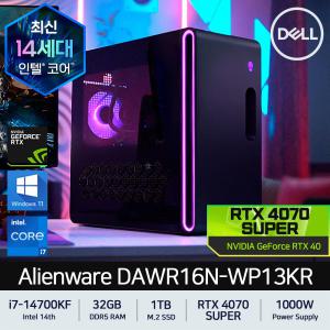 [예약판매/공식총판] DELL 에일리언웨어 R16 델 게이밍 데스크탑 DAWR16N-WP13KR i7-14700KF DDR5 32GB RTX 4070 SUPER Win11Pro 딥러닝