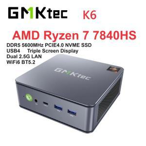 미니본체 윈도우탑재 GMKtec 듀얼 2.5G 랜 데스크 미니 PC, K6 AMD Ryzen 7 7840HS WIFI6 BT5.2 Win 11 Pro