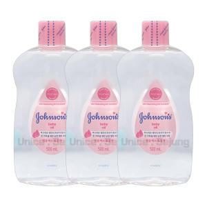 존슨즈 베이비 오일 500ml 3개 / 핑크 레귤러 온가족 아기 바디오일