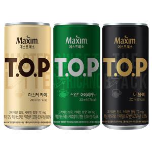 맥심 티오피 200ml x 36캔(더블랙 마스터라떼 스위트아메리카노) / 캔커피 TOP 음료수