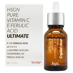 혁신개념 HSGN 20% 순수 비타민C E 페룰릭 애씨드 얼티밋 세럼 15ml / 미백 앰플