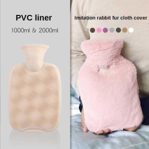 찜질팩 1000/2000ML 두꺼운 플러시 천 커버 핸드 워머 백 물 주입 보 7 색 PVC 따뜻한